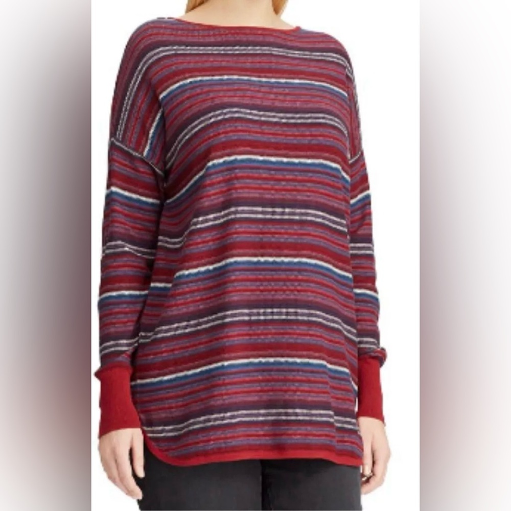 Chap’s Boat Neck Sweater, 1X, NWT, Red, Measurements In listing.